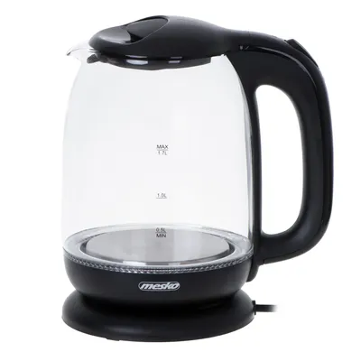Produktbild von Mesko | Kettle | MS 1302b | Electric | 2200 W | 1.7 L | Glass | 360° rotational base | Black