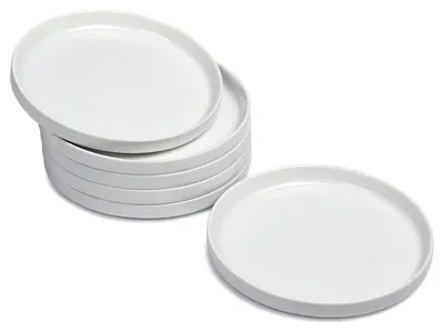 6 Dessertteller aus Porzellan, Ø18 cm, weiß, spülmaschinengeeignet