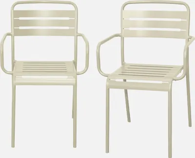 Produktbild von sweeek - 2er-Set Gartensessel aus Stahl  - Beige