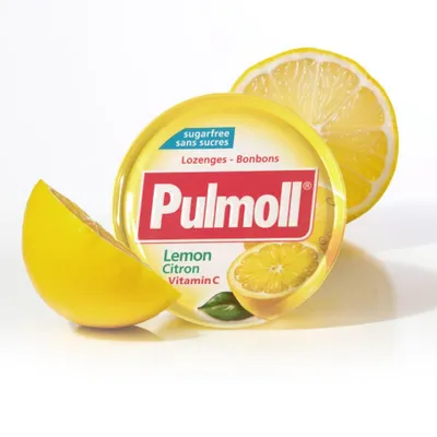 Produktbild von PULMOLL - Lemon + Vitamin C - Zuckerfreie Zitrone-Bonbons - 45 g