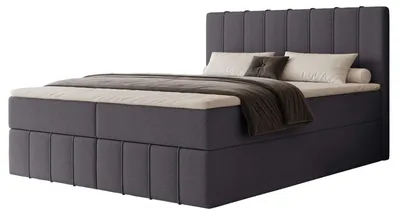 Produktbild von Boxspringbett NOVA 180x200 Paneel-Optik Bettkasten Bonellmatratze Graphit
