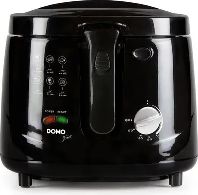 Image de Friteuse électrique DOMO DO461FR, 2.5L, Noir, Thermostat réglable, Cool Touch