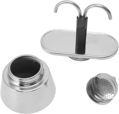 Edelstahl Espressokaffeemaschine für 2 Tassen - Italienische Moka Pot mit doppeltem Auslauf