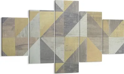 Produktbild von Bild auf Leinwand - Leinwandbild - 5 Teile - Abstraktion Geometrisch Dreiecke - 125x70cm - Wand Bild - Wanddeko - Wandbilder - Leinwanddruck - Bilder - Wanddekoration - Leinwand bilder - EA125x70-4884