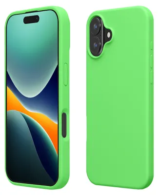 Produktbild von kwmobile Handyhülle für iPhone 16 Plus Hülle, für iPhone 16 Plus Case - Hülle Silikon - kabelloses Laden - Limettengrün