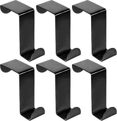 Produktbild von Schwarze Edelstahl Türhaken 4cm tief für Kleidung