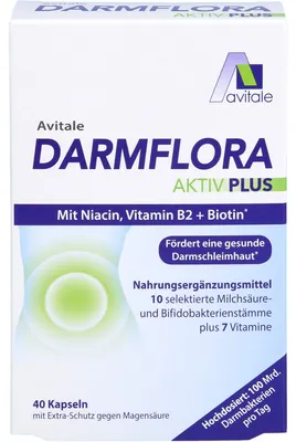 Produktbild von Avitale Darmflora Aktiv Plus Kapseln fördert eine gesunde Darmschleimhaut, 40 St. Kapseln