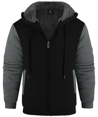 Productafbeelding van Hoodie sweatjack - Met ritssluiting - Gevoerde capuchon - Teddyvoering - Heren