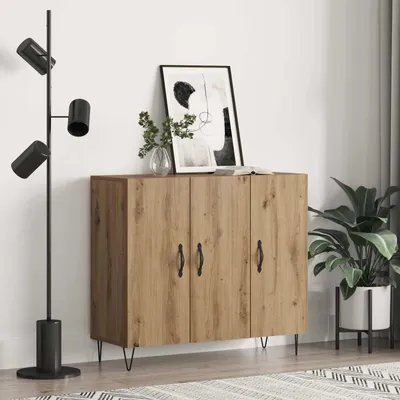 Image de Buffet vidaXL en chêne Artisan 90 x 32,5 x 80 cm, aggloméré