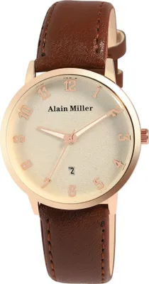 Produktbild von Alain Miller Herrenuhr mit Band aus Kunstleder