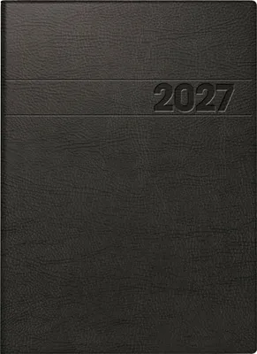 Produktbild von 2027 BRUNNEN Buchkalender A5 sw 2S/1W Folie