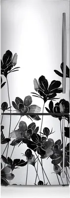 Produktbild von Kühlschrank Aufkleber Kühlschrankmagnete Dekoration Kühlschrankfolie 60x190 cm - Schwarze Wiese.
