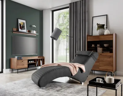 Produktbild von Relaxliege Liege Sessel ABRAMO in Stoff Lisbon Schwarz