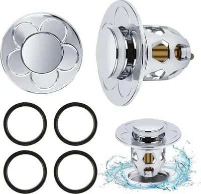 Produktbild von Stück Universal-Ablaufstopfen für Spülbecken (34–40 mm), inklusive Anti-Verstopfungsfilter, Badewannen- und Küchenspülen-Ablaufstopfen, Haarfilter – Abflussloch