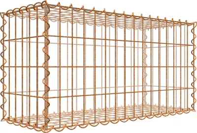Produktbild von Rostige Gabione 80 cm x 40 cm x 30 cm (L x H x T), Maschenweite 5 cm x 10 cm, Spirale