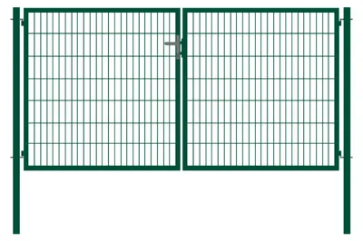 Produktbild von Rohrrahmentor Basic 2-flügelig - Ausführung: grün beschichtet, Höhe: 143 cm, Durchgangslichte: ca. 283 cm