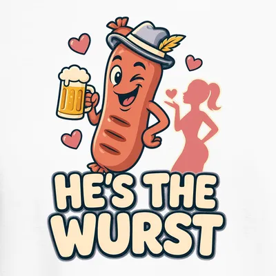 Zdjęcie produktu dla Koszulka damska "Wurst Bratwurst Bier Tracht Lederhose Dirndl", biała, rozmiar XL