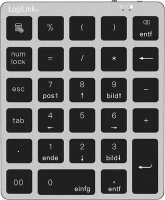 Image de LogiLink BT 5.0 Pavé numérique 28 touches sans fil gris
