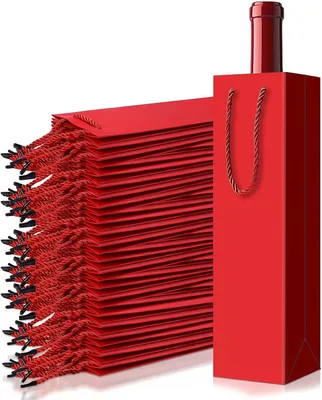 Imagen del producto de Embalaje para regalo de 12 botellas de vino, color rojo, 9,5 x 35 x 9 cm, funda para botellas, ideal para la cocina