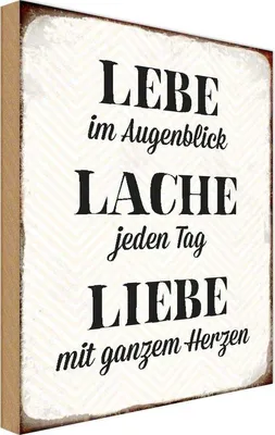 Produktbild von vianmo Holzschild 30x20 cm Lebe Lache jeden Tag Liebe Spruch Zitat