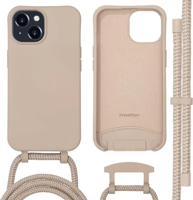 Zdjęcie produktu dla imoshion Kolorowa tylna obudowa z odpinanym paskiem z MagSafe dla Apple iPhone 15 - Nude