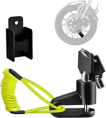 Productafbeelding van Universeel Schijfremslot met Herinneringskabel voor Motorfiets, Scooter en Fiets