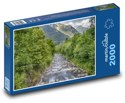 Produktbild von martinpuzzle - Puzzle 2000 Teile - Ein Fluss, der unter den Bergen fließt
