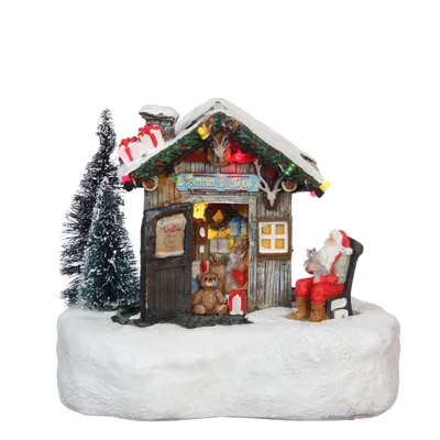 Produktbild von Luville Weihnachtsdorf-Miniatur Der Laden des Weihnachtsmanns (Santa's Shop) - L16,5 x B12 x H13,5 cm
