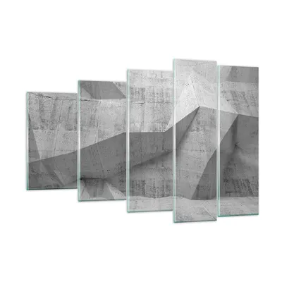 Produktbild von Bilder auf glas - 5 Teile - Beton Wand Grau - 150x100cm - Glasbilder - Wandbilder - Bilder - zum Aufhängen bereit - Wanddekoration aus Glas - Glas Bilder - Wandbild auf Glas - GEG150x100-4183