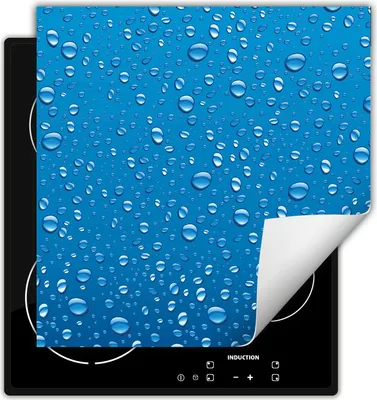 Produktbild von DarHaus Herdabdeckplatte 60x52 cm Anti Rutsch Matte Aufrollbar, blaue - Tropfen