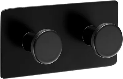 Obrázek produktu pro Držák na ručníky bez vrtání, samolepicí, 90 mm, černá nerezová ocel, 2 kusy