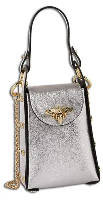 Immagine prodotto di Borsa a tracolla in pelle da donna, marca Toscanto, colore argento, modello OTT813UJ