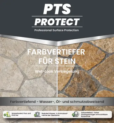 Produktbild von PTS Protect Farbvertiefer – 5L wasserbasierter Schutz für Stein mit Farbvertiefung, Wet-Look Versiegelung