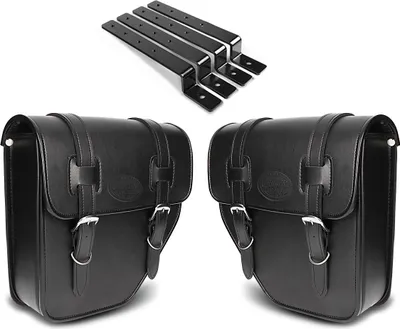 Produktbild von Set 2x Satteltasche für Chopper und Cruiser Seitentasche + Haltesatz T