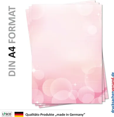 Produktbild von Motiv Briefpapier (MPA-5133, DIN A4, 100 Blatt) Rosa Magenta farbigen Kugeln Seifenblasen Bubbles Muster Motivpapier Sterne