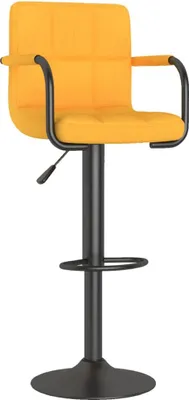 Image de vidaXL Tabouret de bar jaune moutarde Tissu