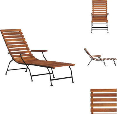 Image de vidaXL Chaise longue d'extérieur en bois d'acacia massif - Bains de soleil