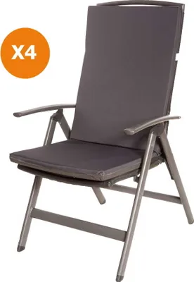 Produktbild von Stuhlkissen 4er set | Sitzkissen 110x47x4cm Anthrazit | sitzkissen gartenmöbel sitzkissen stuhl | stuhlkissen outdoor