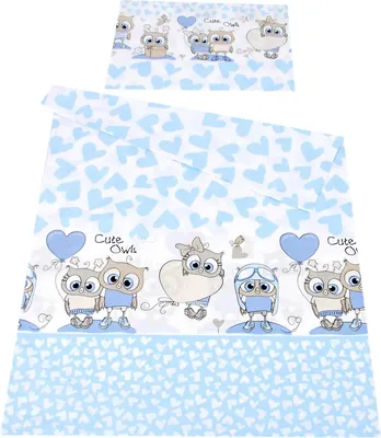 Produktbild von BABYLUX Kinderbettwäsche 2 Tlg. 90 x 120 cm Bettwäsche 102. Eule Blau
