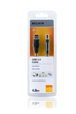 Image de BELKIN Câble USB 2.0, mâle A - mâle B, 4,8m
