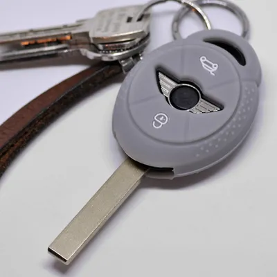 Produktbild von Auto Schlüssel Silikon Schutz Hülle Grau kompatibel mit Mini ONE Cooper Cabrio Clubman 3 Tasten Funk Fernbedienung