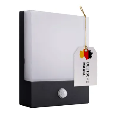 Produktbild von LED Außenwandleuchte mit Sensor 1521C1 12W 3000K IP54 schwarz, warmweiß 1200lm