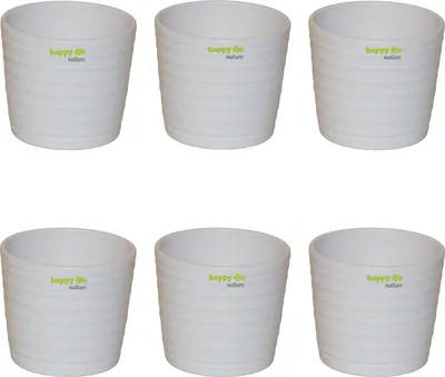 Produktbild von Set6 6 Keramik Hydro Blumentöpfe Maui weiss 13/12 Ø 16 cm H 13,5 cm
