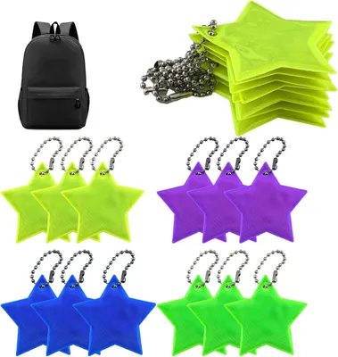 Productafbeelding van Reflectorhangers - 30 stuks - Fluorgeel - 5,5 x 5,5 cm