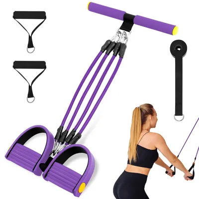 Produktbild von Borstexpander verstellbar, 4 Widerstandsbänder, mit Handgriffen, für Krafttraining zu Hause