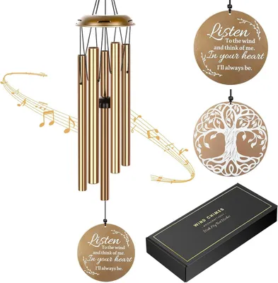 Produktbild von Windspiel 39 Zoll, Aluminium, gold, für Garten, für Außenbereich