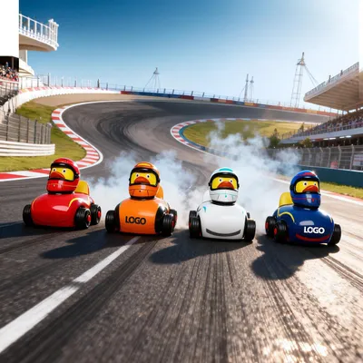 Produktbild von RaceDuck orange Rennauto Quietscheente Badeente McLaren Sportente Ducks on Wheels