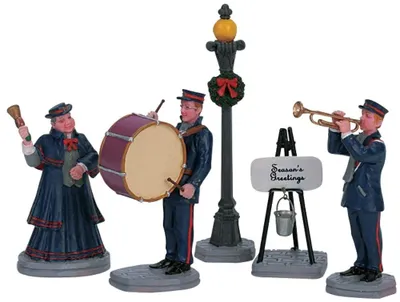 Weihnachtsband, 5er Set Polyresin-Figuren, Caddington Village