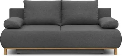 Image de Banquette Convertible 3 Places, Tissu Gris, Coffre de Rangement, 192 x 84 x 93 cm