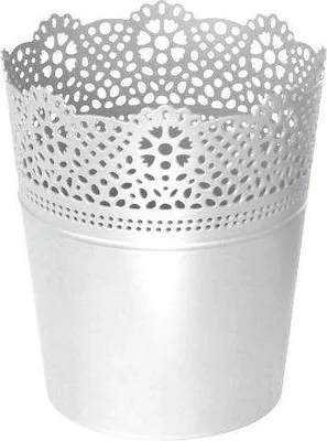 Obrázok produktu pre Květináč LACE s krajkou 11,2 cm - barva: bílá